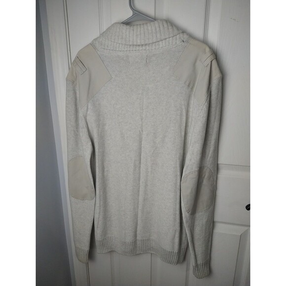 Trash Nouveau Men's XL Grey Patched Shoulder Elbow Cardigan Sweater - Picture 10 of 10